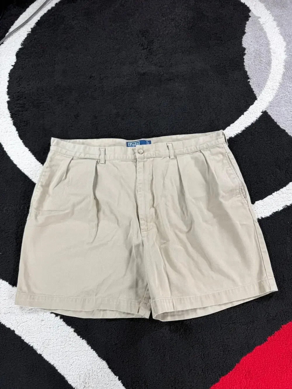 VINTAGE Polo Ralph Lauren Shorts Mens 40x6 Tan Chino Andrew Short Cotton Beach